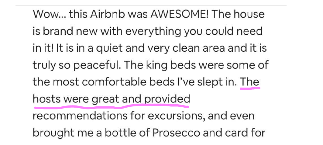 Airbnb review — Theresa, Covina CA, July 2024